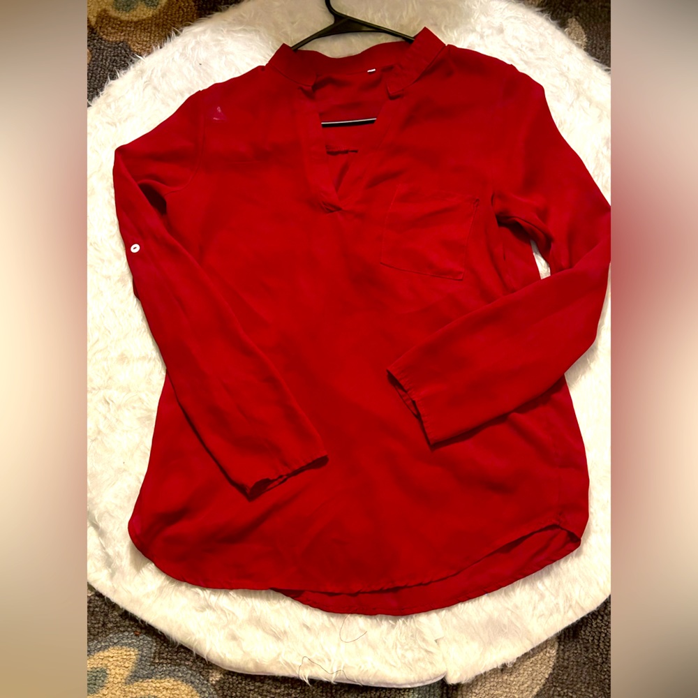 Red button down size SMALL